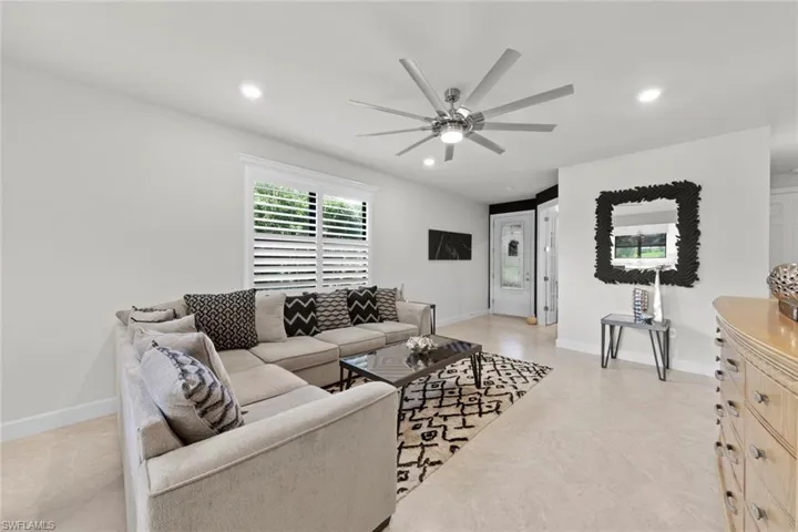 Living room with ceiling fan
