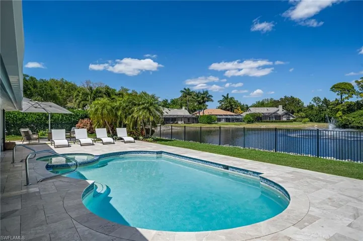 Pool overlooking lake