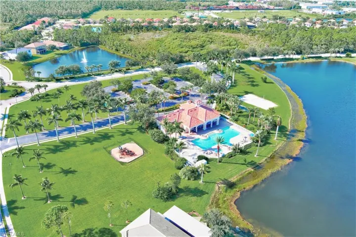 One of two lakefront community pools