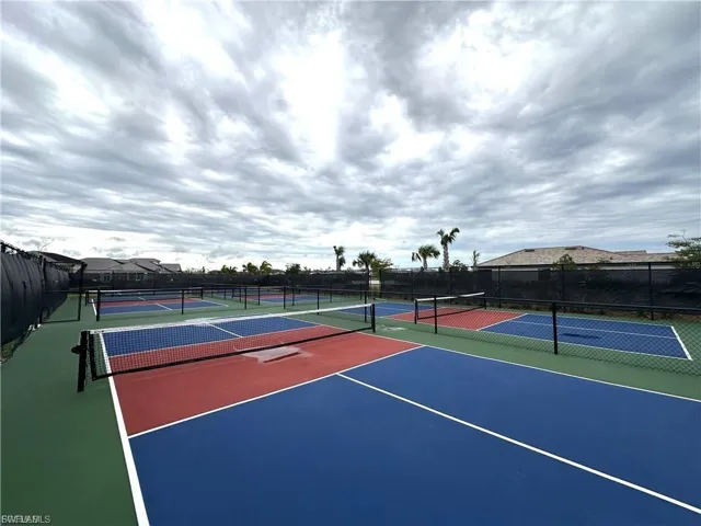 View of tennis court, pickle ball