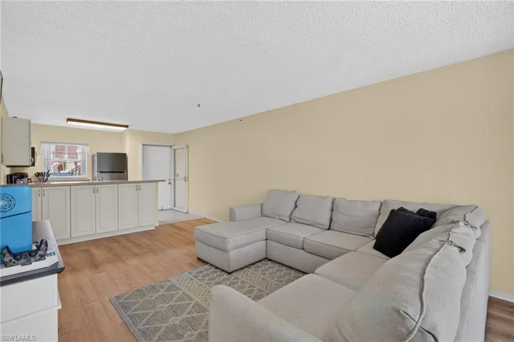Wood-finish flooring throughout the main living area