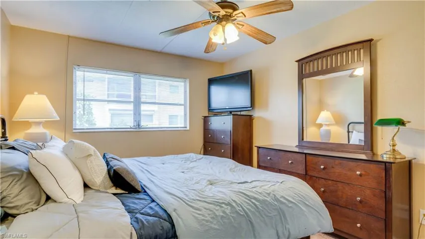 Bedroom featuring ceiling fan