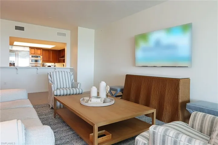Living room with carpet flooring
