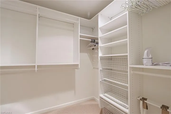 Spacious closet featuring carpet