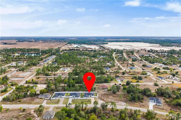Aerial view of residential area