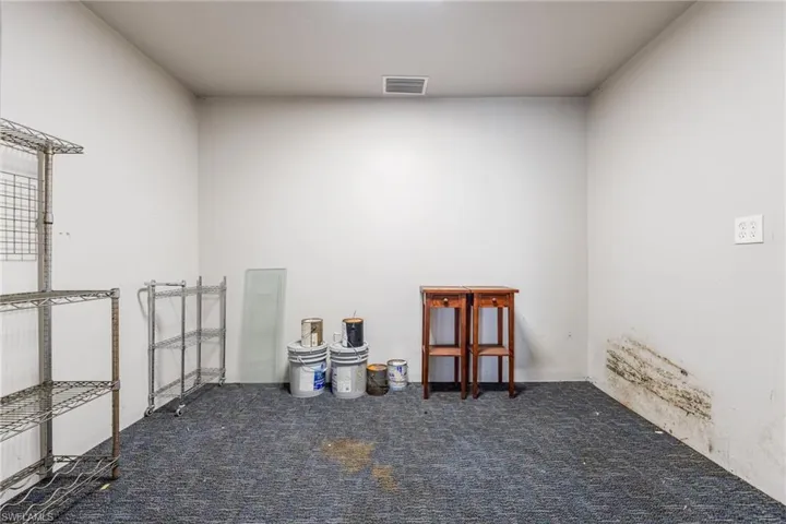 Drywalled room in detached garage