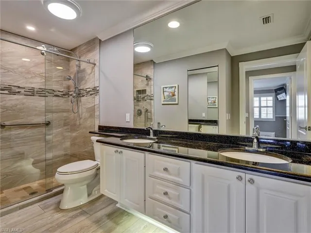 Master bathroom has been refreshed.