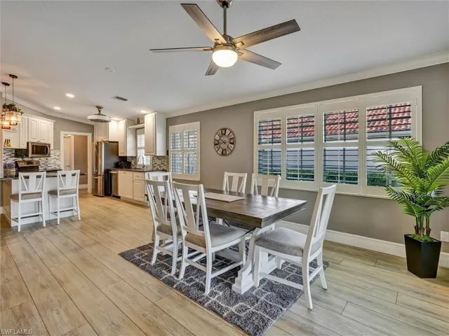 Open den area being shown as the dining area.