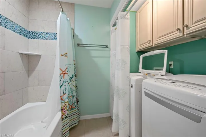 Laundry area in guest bath
