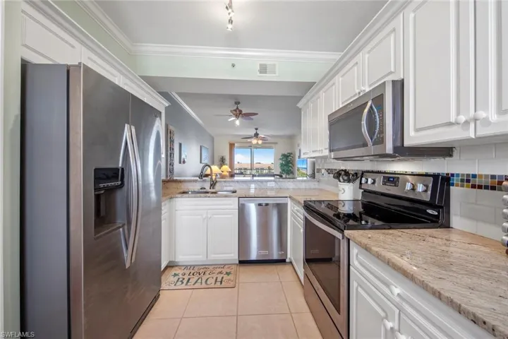 Straight on view of kitchen