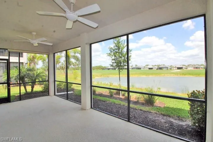 Two ceiling fans and retractable shade.