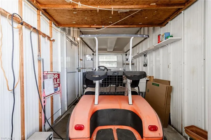 Basement with metal wall