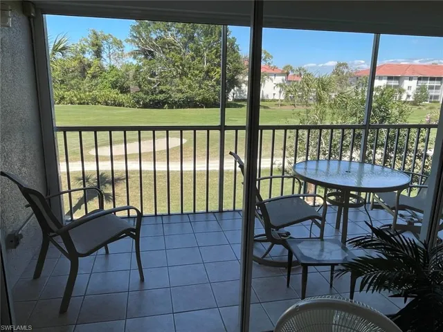 Balcony with golf course view