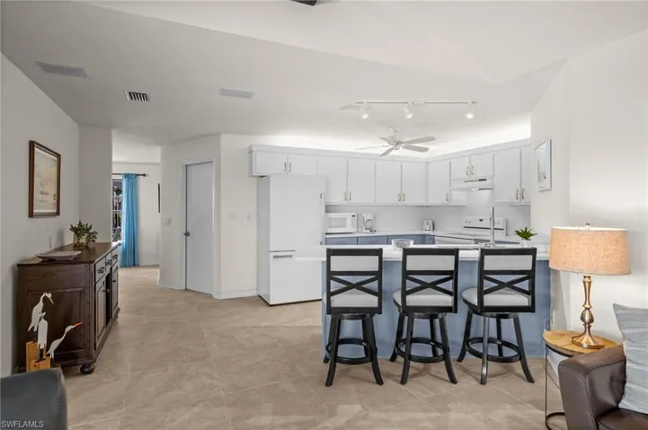 Kitchen with Island and Bar