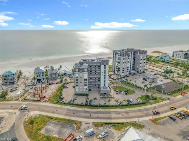 Drone / aerial view of unending shoreline