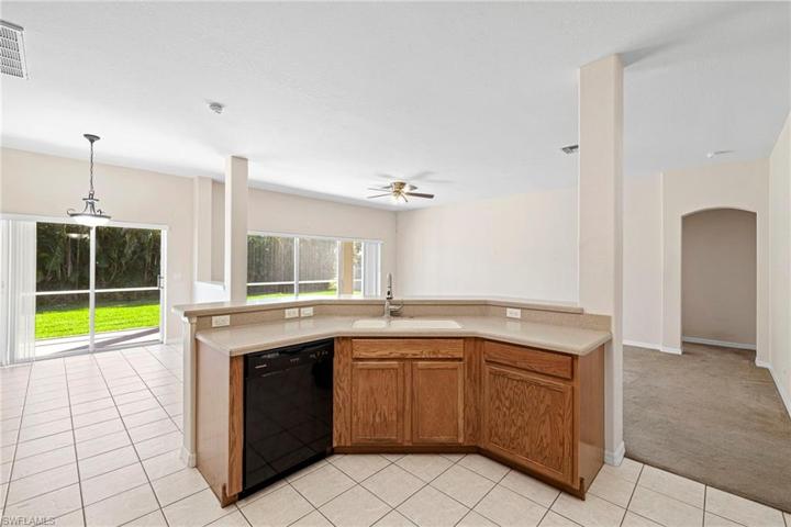 LOTS of OPEN SPACE in den/kitchen