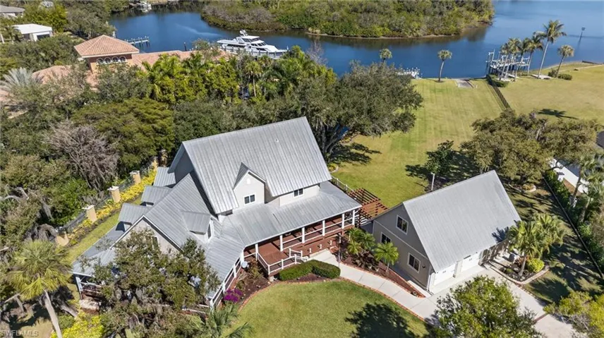 Aerial view of a Caloosahatchee River