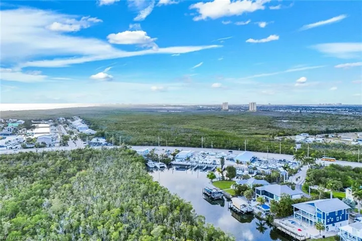 Drone / aerial view of a large body of water