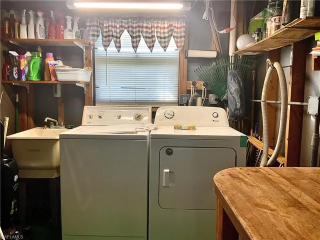 Laundry w/workbench & tool storage