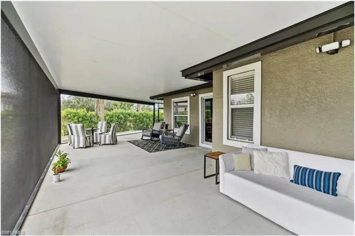 View of patio featuring covered porch and an outdoor hangout area
