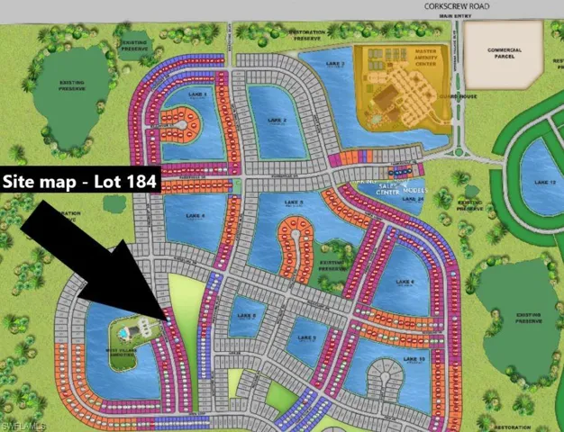 Site map - Lot 1840 with preserve views