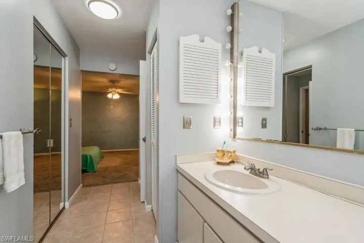 Owners bath looking towards bedroom
