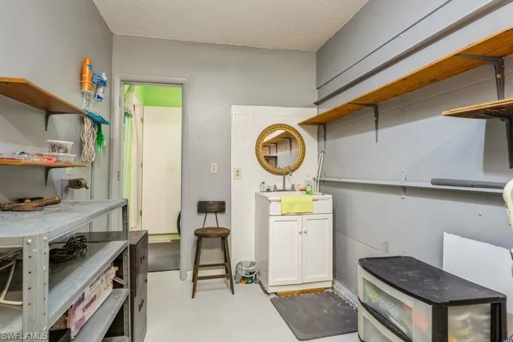 Storage room with sink