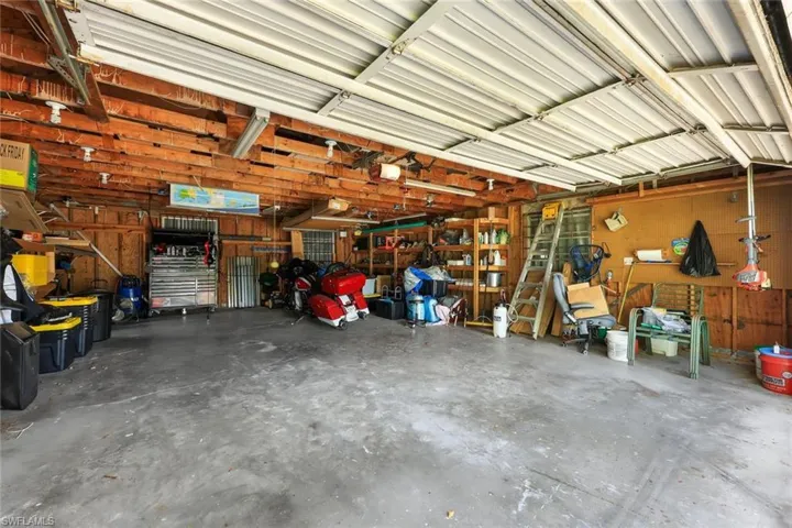 832 Sq Ft Garage with built-in shelving