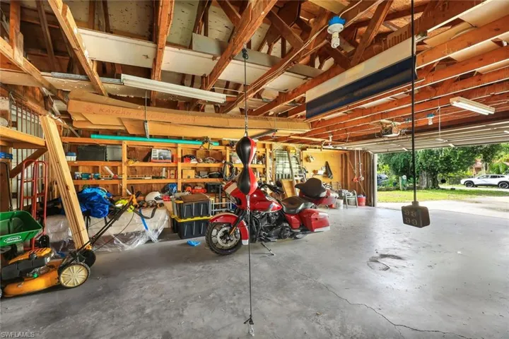 832 Sq Ft Garage with built-in shelving
