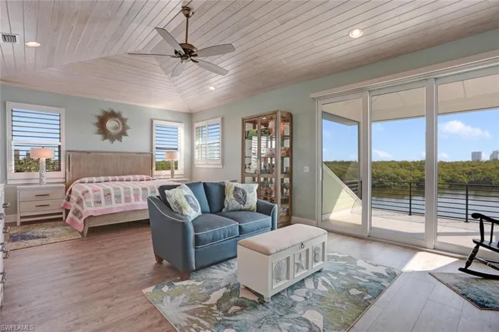 Third-level master suite expands entire width of home