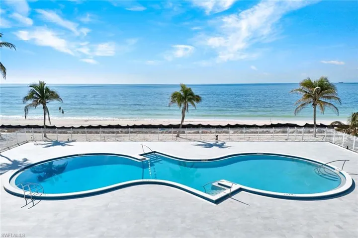 View of pool featuring a water view