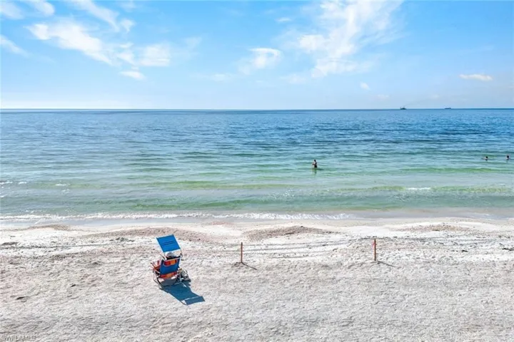 Property view of water with a beach view