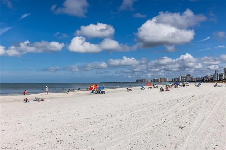 Marco Island South Beach - gulf side beach w beautiful white sand & shells -approx 200feet wide