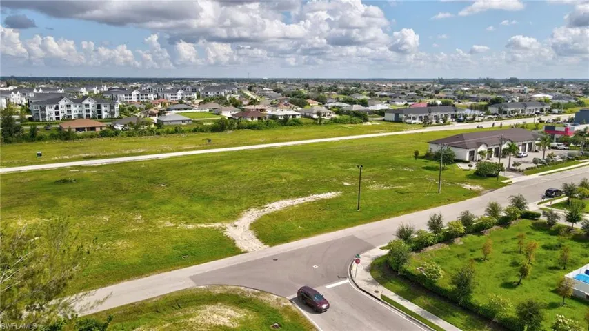 Aerial view of residential area