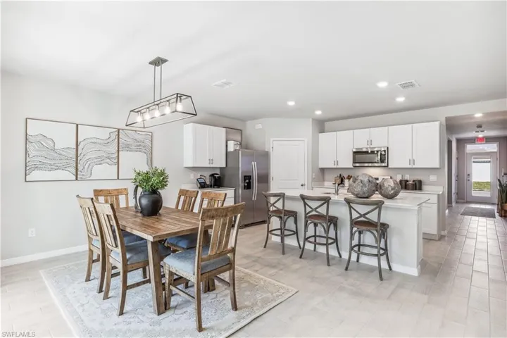 Dining area featuring light hardwood / wood-style flooring