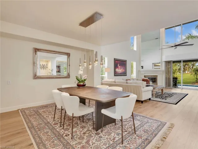 The Dining Room with Gorgeous Pendant Chandelier!