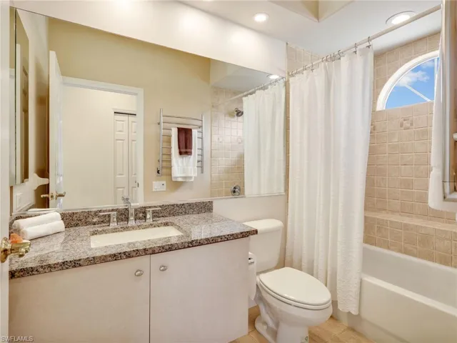 2nd floor Guest Bathroom with shower/tub combo accessible to 2 guest bathrooms and living area