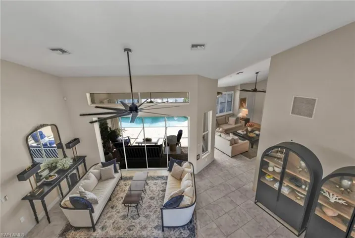 Living room with ceiling fan
