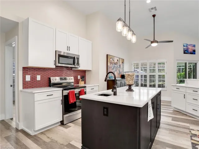Kitchen with ample countertop space and large center island