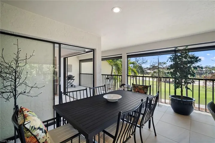 Sunroom with golf course view