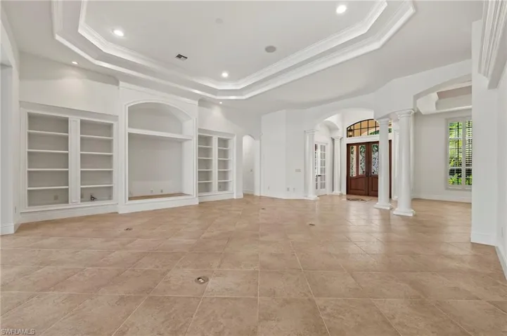 Living room with built-ins