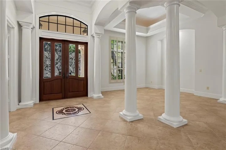 Entryway and formal dining room