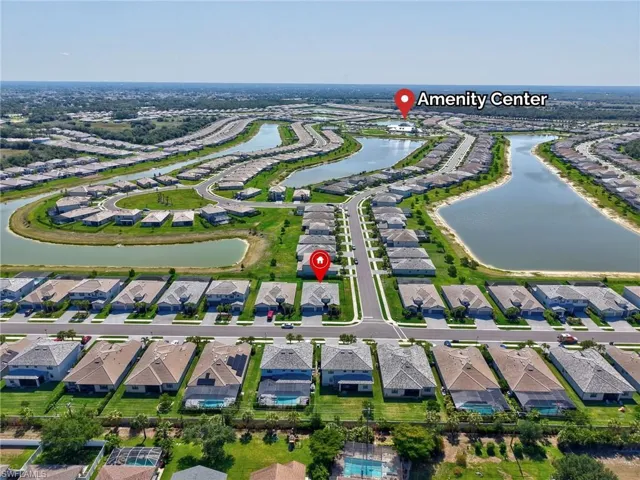 Aerial perspective of Amenities.