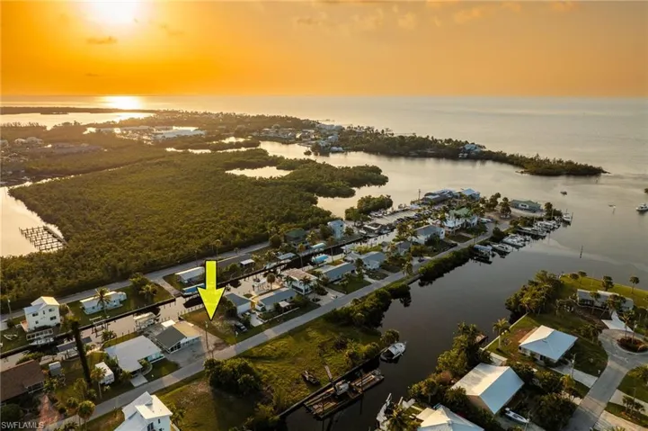 Drone / aerial view of a large body of water