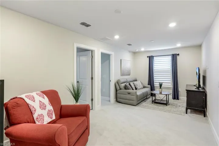 View of carpeted living room