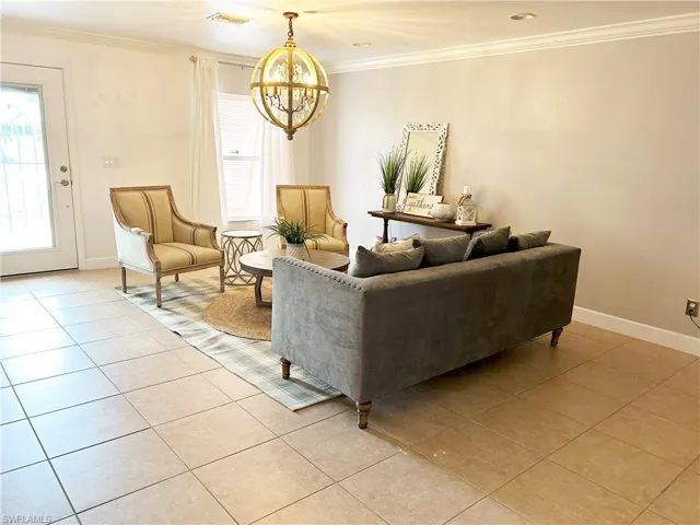 crown molding, hurricane proof front door