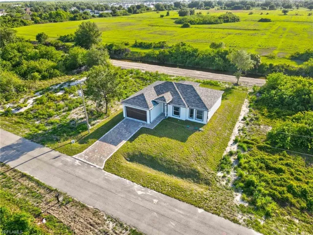 Aerial view of sparsely populated area