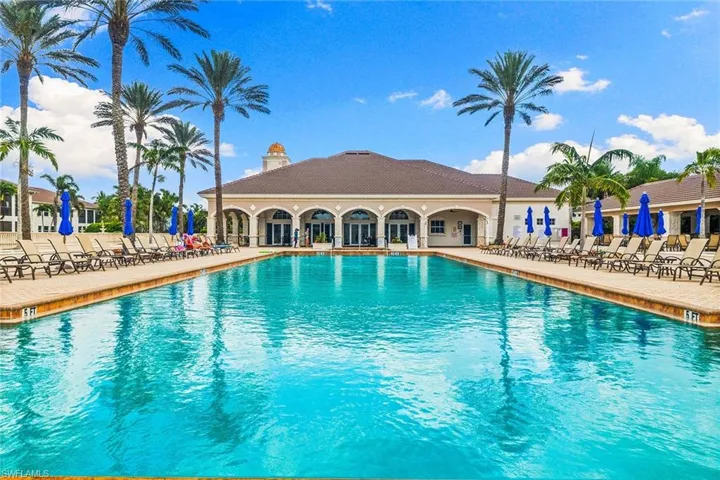 Community pool featuring a patio