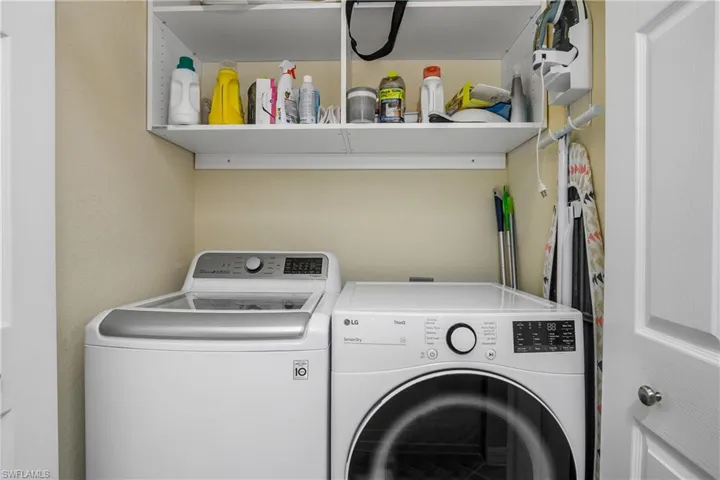Laundry - upgraded washer/dryer and added shelving
