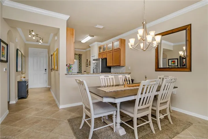 Dinig Room with upgraded light fixture
